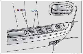 The central door locking switch is located on the driver’s arm rest. It is operated