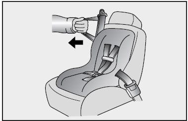 3. Pull the shoulder portion of the safety belt all the way out. When the shoulder