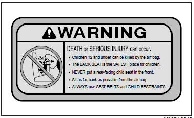 To remind you of the dangers of the airbag, airbag warning labels which are now