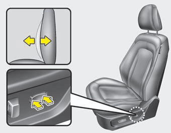 The lumbar support can be adjusted by pressing the lumbar support switch on the