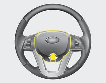 To sound the horn, press the horn symbol on your steering wheel. Check the horn