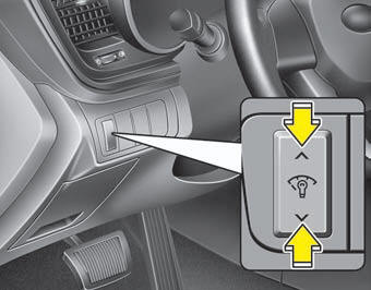 The instrument panel illumination intensity can be adjusted by pressing the control