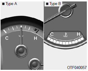 This gauge shows the temperature of the engine coolant when the ignition switch