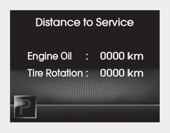 To enter the "Distance to Service" mode, press the TRIP button for less than