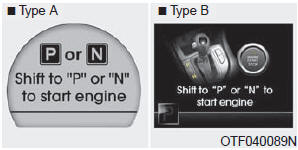 If you try to start the engine with the shift lever not in the P(Park) or N(Neutral)
