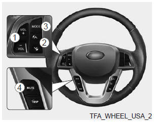 The steering wheel may incorporate audio control buttons.